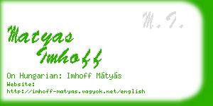 matyas imhoff business card